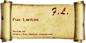 Fux Lantos névjegykártya